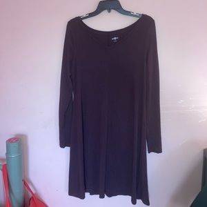 Long Sleeve Maroon Dress